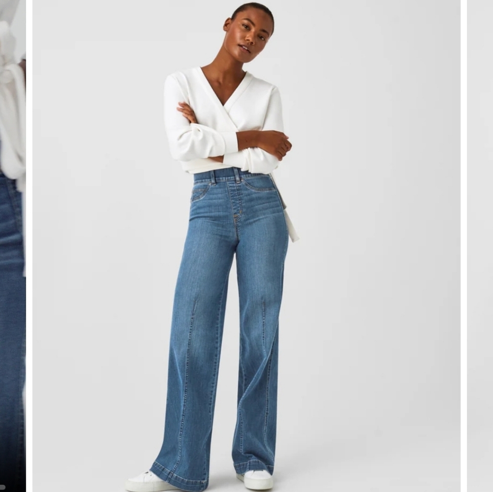 Spanx Seamed Front, Wide Leg Jeans